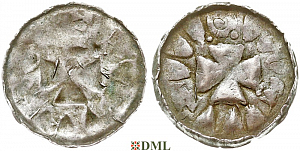 Денарий, Германия, Саксония, Anonymous bishop, Sachesnpfennig, Kilger 2000, KN 4