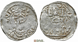 Денарий, Германия, Швабия, Heinrich II (1002-1024), м.д. Strassburg, Dbg. 920