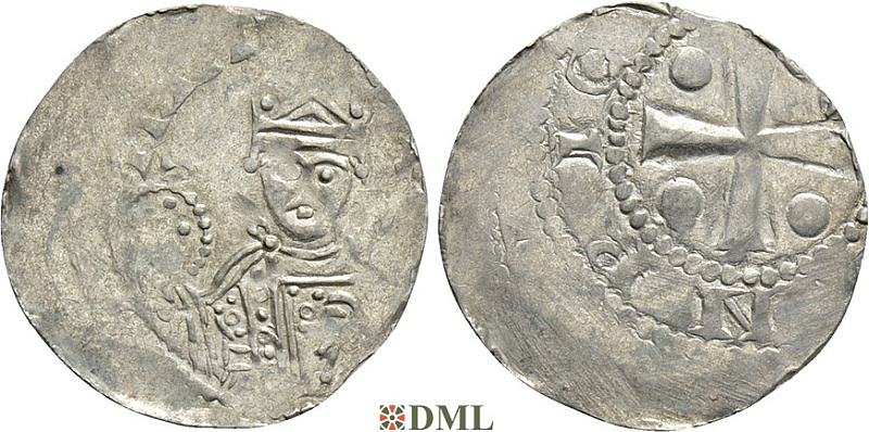 Денарий, Германия, Франкония, Heinrich III (1039-1056), м.д. Worms, Dbg. 846
