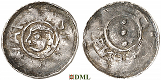 Денарий, Германия, Саксония, Bernward (993-1022), м.д. Hildesheim, Dbg.