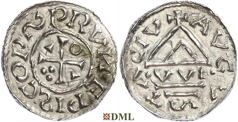 Денарий, Германия, Швабия, Bruno (1006-1029), м.д. Augsburg, монетарий •WI, Hahn 1976, 142a1