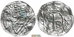 Денарий, Германия, Швабия, Heinrich II (1002-1024), м.д. Augsburg, Hahn 1976, 145.11