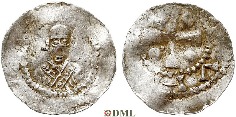 Денарий, Германия, Франкония, EB. Willigis (975-1011), м.д. Mainz, Dbg. 802