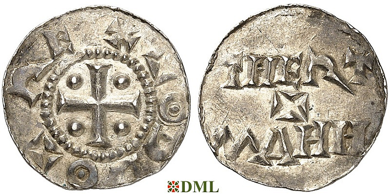 Денарий, Германия, Саксония, Otto III (983-1002), м.д. Dortmund, Dbg. 743