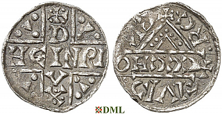Денарий, Германия, Бавария, Heinrich V (1018-1023), м.д. Regensburg, монетарий CCCHO, Hahn 1976, 31d8