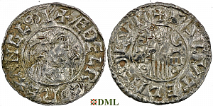 Денарий, Англия, Æthelred II (978-1016), м.д. London, монетарий Asketill, North 768