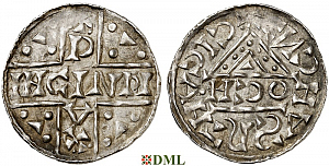 Денарий, Германия, Бавария, Heinrich V (1018-1023), м.д. Regensburg, монетарий OCH, Hahn 1976, 31f3