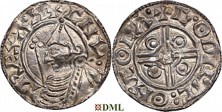 Денарий, Англия, Cnut  (1016-1035), м.д. Colchester, монетарий Godric, North 787