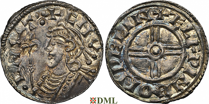 Денарий, Англия, Cnut  (1016-1035), м.д. Wallingford, монетарий Ælfwine, North 790