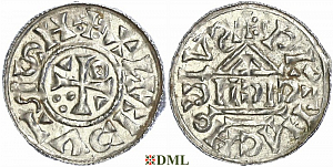 Денарий, Германия, Бавария, Heinrich II (1002-1024), м.д. Regensburg, монетарий CICII, Hahn 1976, 27b1