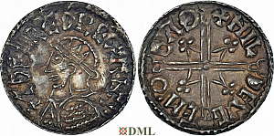 Денарий, Англия, Æthelred II (978-1016), м.д. Bath, монетарий , North 775