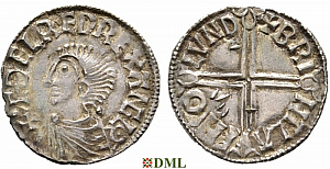 Денарий, Англия, Æthelred II (978-1016), м.д. London, монетарий Brihtlaf, North 774