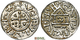 Денарий, Германия, Бавария, Heinrich II (1002-1024), м.д. Nabburg, монетарий IICIV, Hahn 1976, 74a1