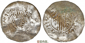 Денарий, Германия, Швабия, Heinrich II (1002-1024), м.д. Esslingen, Dbg. 951
