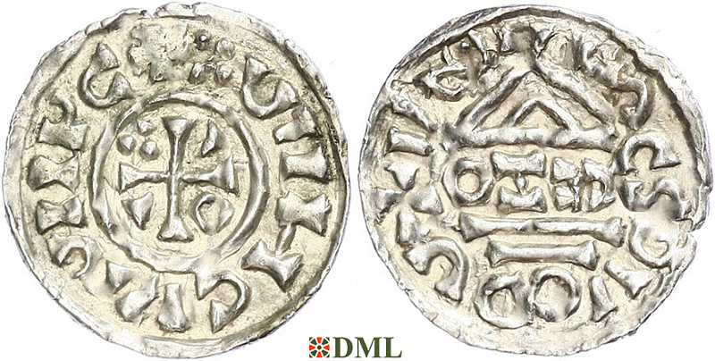 Денарий, Германия, Бавария, Heinrich II (1002-1024), м.д. Salzburg, монетарий CEZO, Hahn 1976, 89a2