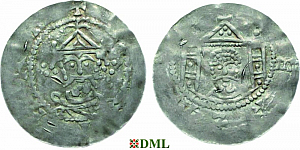 Денарий, Германия, Саксония, Heinrich III (1039-1056), м.д. Erfurt, Dbg. 883