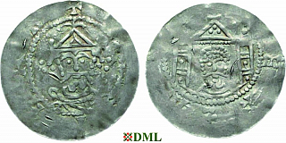 Денарий, Германия, Саксония, Heinrich III (1039-1056), м.д. Erfurt, Dbg. 883