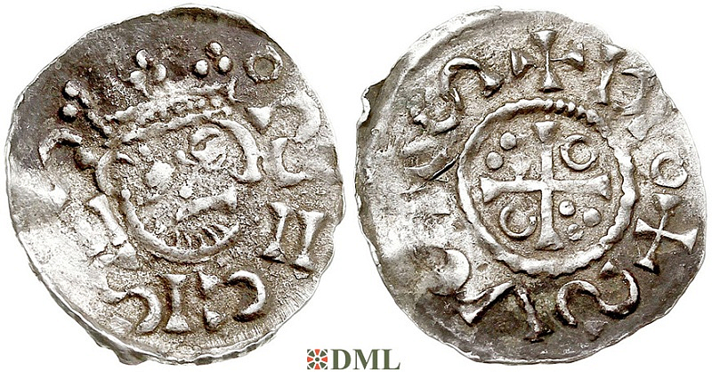 Денарий, Германия, Бавария, Heinrich II (1002-1024), м.д. Salzburg, Hahn 1976, 94D2