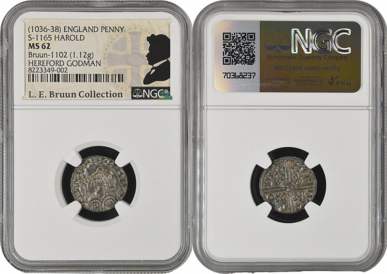 Денарий, Англия, Harold I (1035-1040), м.д. Hertford, монетарий Godman, North 803