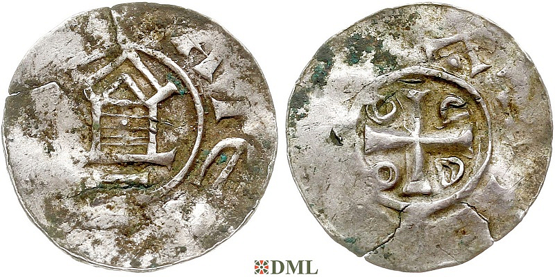 Денарий, Германия, Саксония, Нижняя Саксония, Otto III (983-1002), type OAP