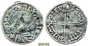 Денарий, Англия, Æthelred II (978-1016), м.д. Lewes, монетарий Godfrid, North 774