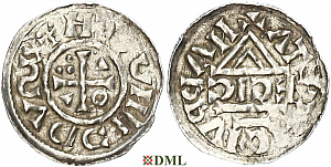 Денарий, Германия, Бавария, Heinrich II (1002-1024), м.д. Nabburg, монетарий ECIC, Hahn 1976, 74b1