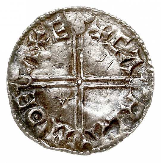 Денарий, Англия, Æthelred II (978-1016), м.д. Exeter, монетарий Carls, North 774
