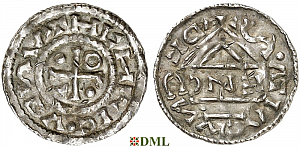 Денарий, Германия, Бавария, Heinrich IV (995-1002), м.д. Regensburg, монетарий ENC, Hahn 1976, 25c4