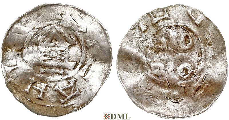 Денарий, Германия, Саксония, Нижняя Саксония, Otto III (983-1002), type OAP