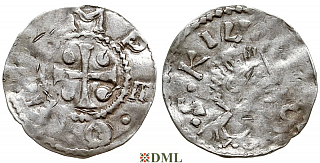 Денарий, Германия, Франкония, Otto III (983-1002), м.д. Wurzburg, Dbg. 856