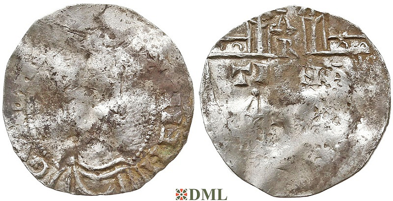Денарий, Германия, Швабия, Heinrich II (1002-1024), м.д. Strassburg, Dbg. 920