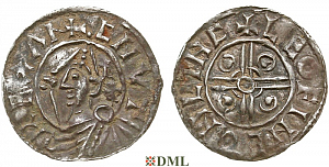 Денарий, Англия, Cnut (1016-1035), м.д. Lincoln, монетарий Leofinc, North 787