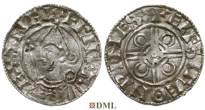 Денарий, Англия, Cnut (1016-1035), м.д. Winchester, монетарий Ælfsige, North 787
